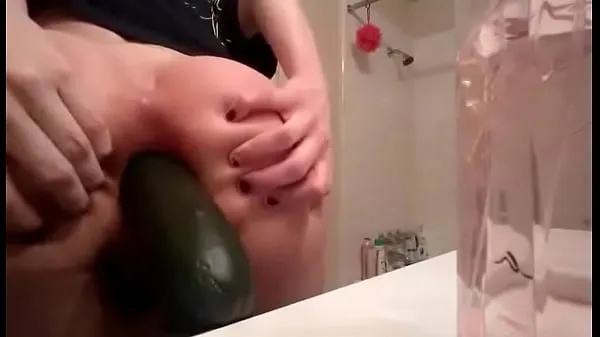 New Young blonde gf fists herself and puts a cucumber in ass cool Movies