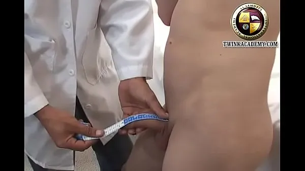 New Uncircumcised latino twink has his hardon measured by the doctor during his physical exam cool Movies