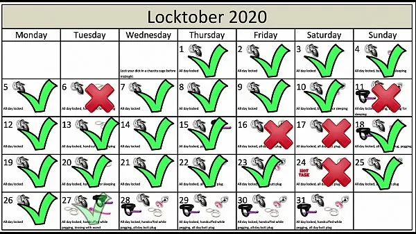 Νέες Locktober 2020 - The tasks that each proper chastity should perform that month of the year. You have to follow all the tasks consistently. You must not skip any task. Any task you miss for whatever reason, means your dick stays locked an extra day ενδιαφέρουσες ταινίες