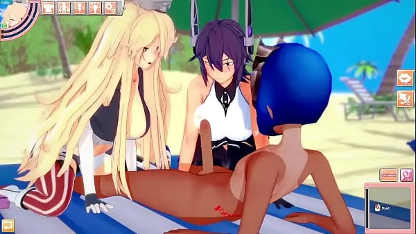 Nuovi Kancolle Iowa and Tenryuu threesome fantastici film