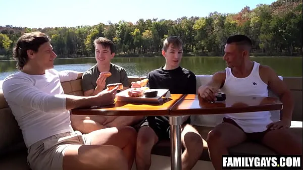 New Step daddies foursome fuck gay step sons on a boat trip cool Movies